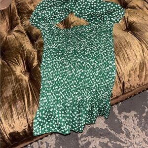 Green and White Polka Dot Dress